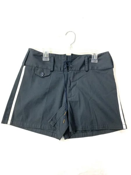 Женские хлопковые шорты средней длины Polo Ralph Lauren, темно-синие с белой полоской, размер 2