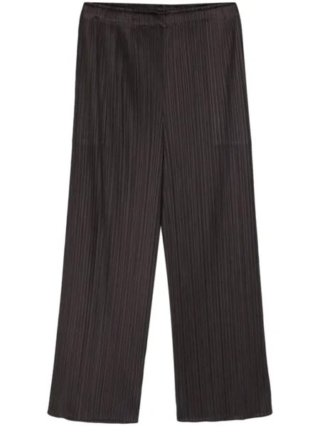 Укороченные брюки со складками Pleats Please Issey Miyake, черный