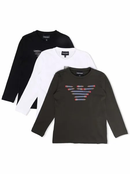 Emporio Armani Kids комплект из трех футболок с логотипом