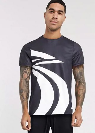 Спортивная футболка с абстрактным принтом ASOS 4505-Черный