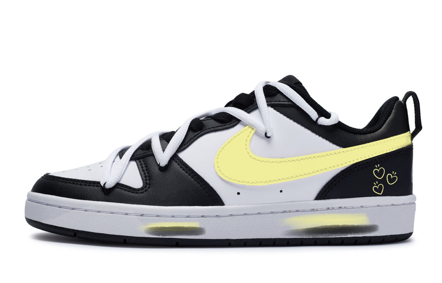 Кроссовки Nike Court Borough Skateboarding Shoes Women's Low-top Yellow, белый/черный