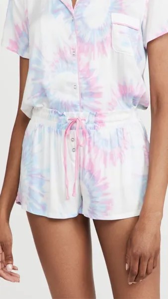 SPLENDID Белый Фиолетовый Розовый Синий Взрыв Tie Dye PJ Шорты для сна Light Lounge XS