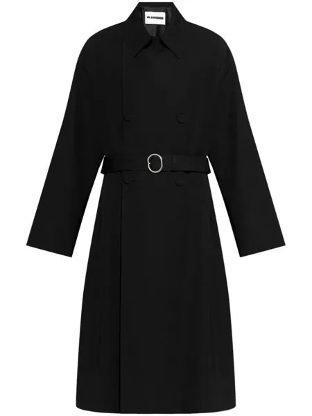 Jil Sander пальто с потайной застежкой, черный