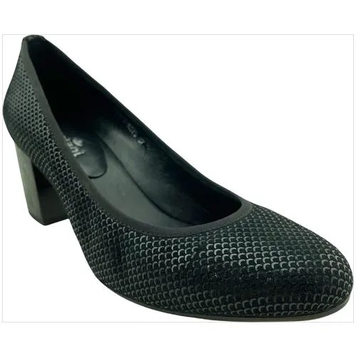 Melani, туфли жен., замш с лазерной обработкой маленький каблук (2063) Размер: 37, Цвет: Черный