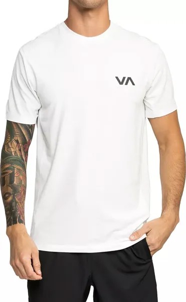 Rvca Мужская спортивная футболка с рукавами-рубашкой и вентиляционными отверстиями, белый