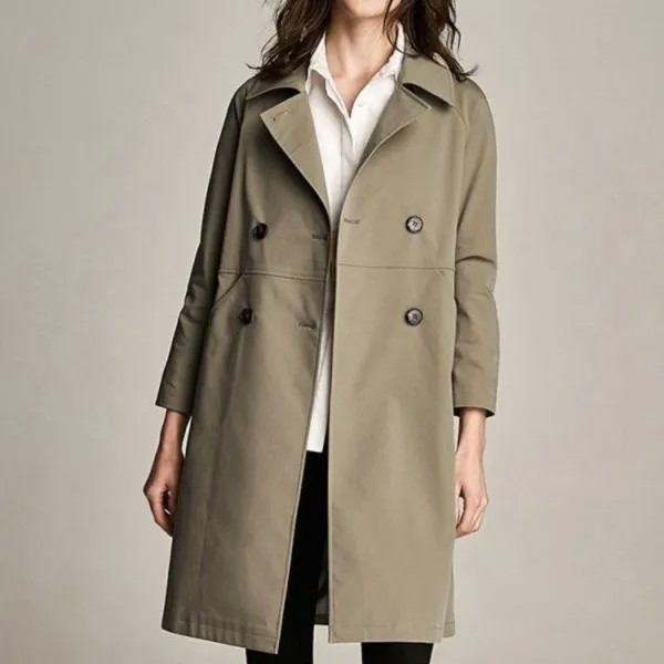 Женский плащ средней длины в британском стиле, весна-осень 2022, свободные куртки, пальто для отдыха, двубортная Женская ветровка
