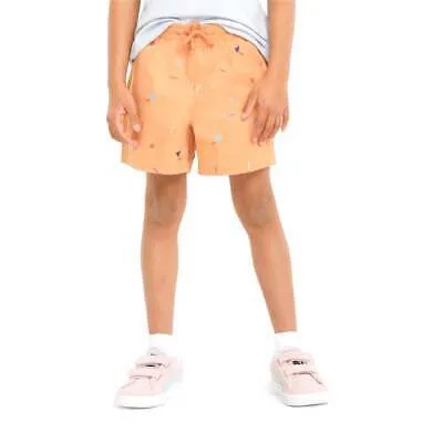 Шорты Puma X Tiny с рисунком для маленьких мальчиков, оранжевые повседневные спортивные штаны 53341705