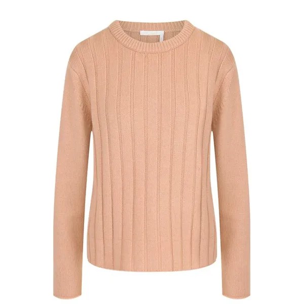 Однотонный кашемировый пуловер с круглым вырезом Chloé