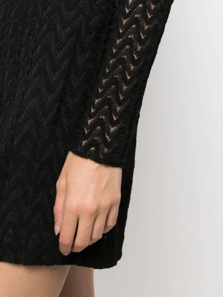 Missoni платье мини с узором зигзаг, черный