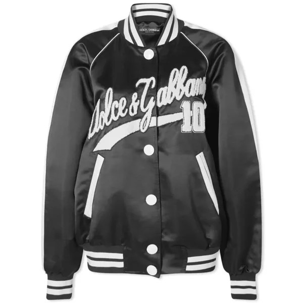 Куртка бомбер Dolce & Gabbana Varsity Logo, черный