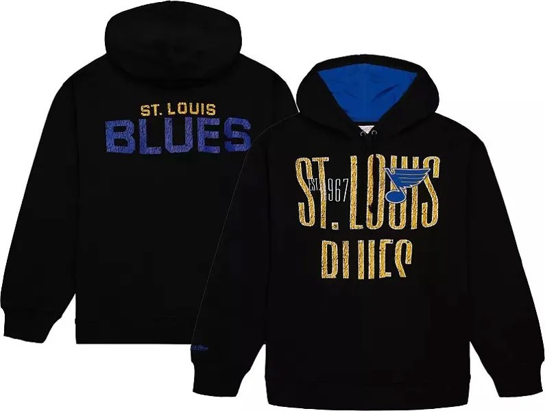 Черный пуловер с капюшоном Mitchell & Ness St. Louis Blues Team OG