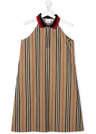 Burberry Kids платье мини в полоску Icon Stripe