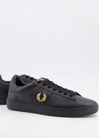 Черные кожаные кроссовки Fred Perry Spencer-Черный цвет