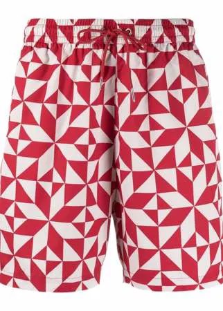 YMC плавки-шорты с геометричным принтом