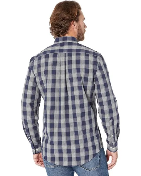 Рубашка U.S. POLO ASSN. Long Sleeve Yarn-Dye Heathered Plaid Woven Shirt, цвет Classic Navy