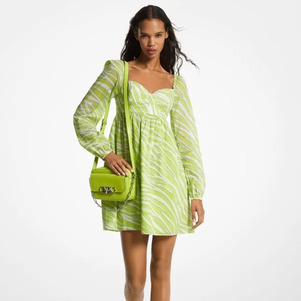 Платье Michael Michael Kors Zebra Print Cotton, светло-зеленый