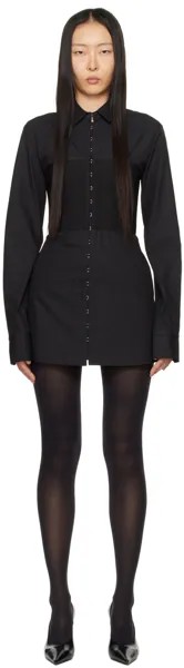 Черное мини-платье на крючках RU Dion Lee