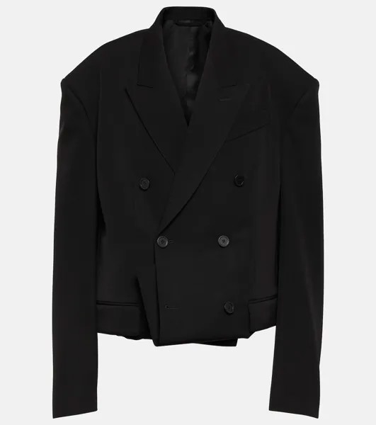 Куртка из шерсти со складками BALENCIAGA, черный