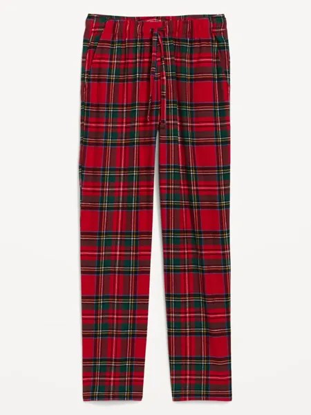 NWT Old Navy Red Green Tartan Plaid Flannel Pajama Pants Sleep Lounge Men TALL L