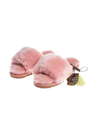 Домашние тапочки женские Shepherd's Life SHEEPSKIN FUR SLIDE SLIPPERS розовые 37-38 RU