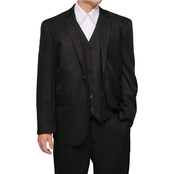 Черные мужские костюмы для свадьбы, свадебное платье на заказ, Официальный Блейзер, вечерний костюм, костюм-тройка (пиджак + брюки + жилет)