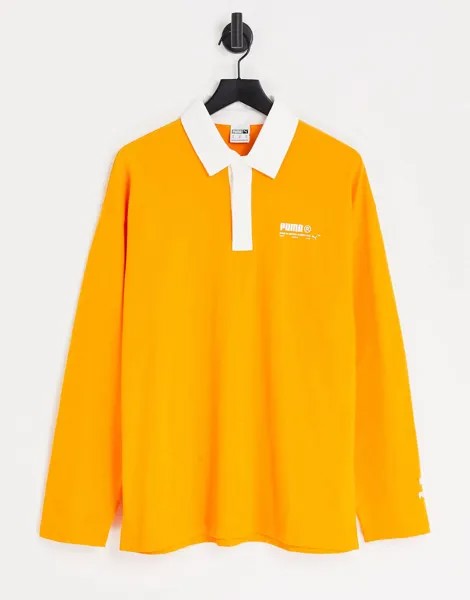 Яркая оранжевая футболка-поло Puma acid - эксклюзивно для ASOS