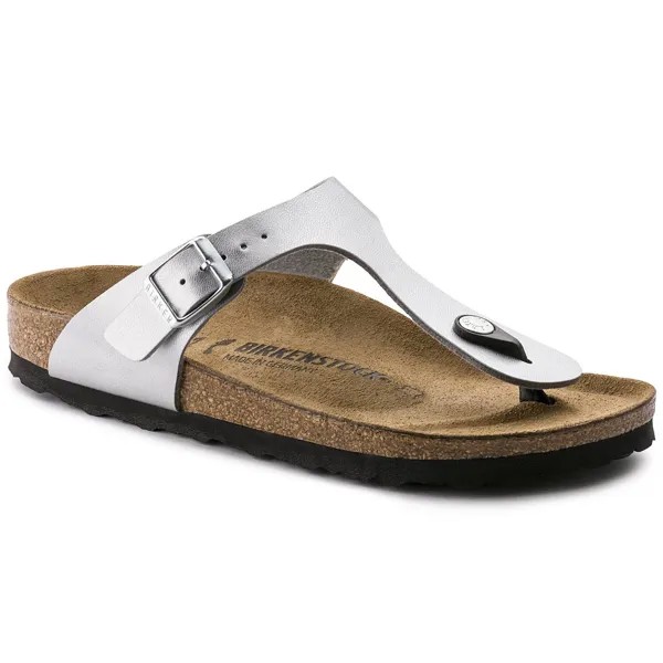 Сандалии Birkenstock Gizeh Birko-Flor Large, серебряный