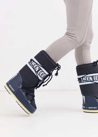 Черные зимние ботинки Moon Boot - Icon-Синий