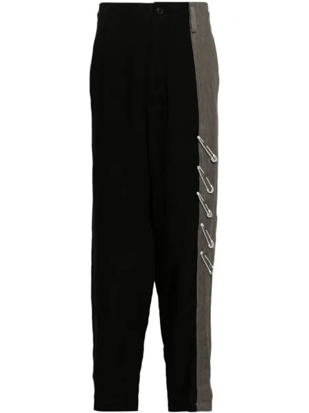 Yohji Yamamoto льняные брюки в двух тонах, черный