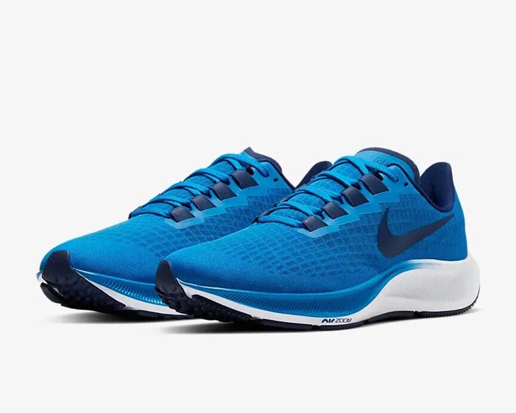 Мужские беговые кроссовки Nike Air Zoom Pegasus 37 синего/белого цвета, BQ9646-400