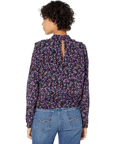 Топ ASTR the Label Katniss Long Sleeve Top, цвет Purple/Navy Multi