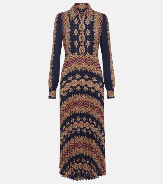 Платье-рубашка из джерси с узором пейсли Etro, мультиколор