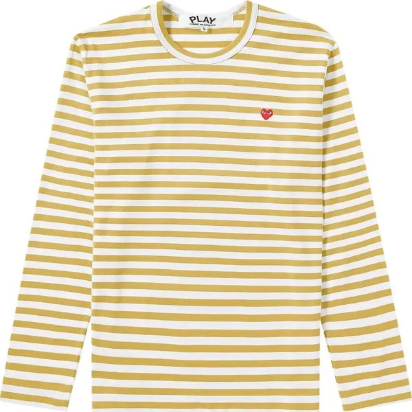 Футболка Comme des Garçons PLAY Striped Long-Sleeve T-Shirt 'Yellow', желтый