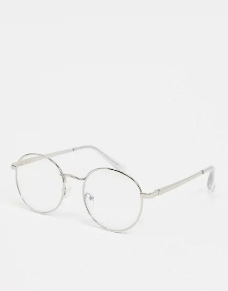 Круглые очки с прозрачными стеклами New Look-Серебряный