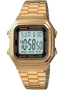 Японские наручные  мужские часы Casio A-178WGA-1A. Коллекция Digital