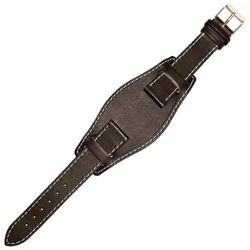 Ремешок 1802-02-1-2/0 НАП Classic Коричневый черный 18 мм кожаный ремень напульсник для часов наручных командирские натуральной кожи