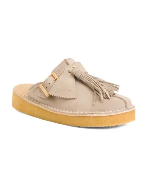 Трекинговые туфли-мюли на замшевой подкладке Clarks, цвет Sand