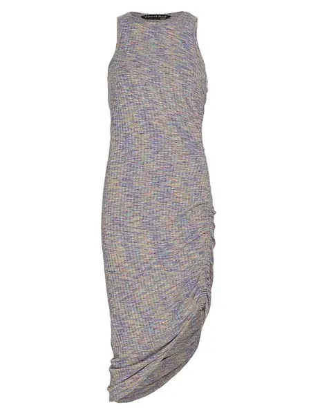 Платье миди Haylee в рубчик со сборками Veronica Beard, мультиколор