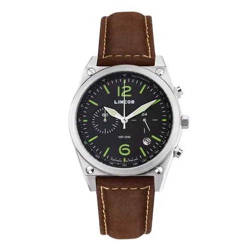 Наручные часы LINCOR 4056L-1, серебряный, черный