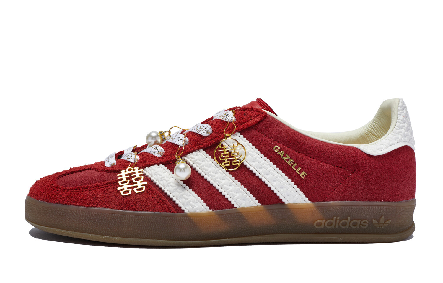 Кроссовки adidas originals GAZELLE INDOOR Skateboarding Shoes Unisex Low-top Red And White Gold, золотой