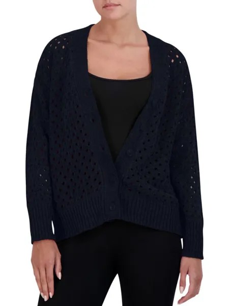 Кардиган Bcbgmaxazria открытый вязаный, темно-синий