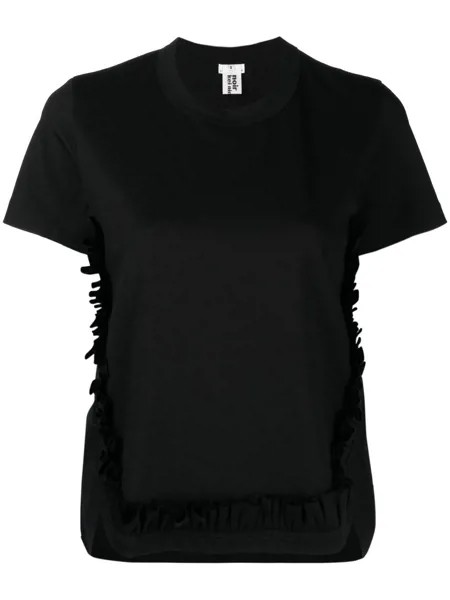 Comme Des Garçons Noir Kei Ninomiya футболка со вставкой из тюля