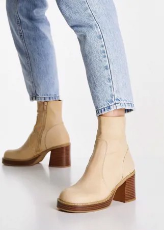 Бежевые ботинки на массивной платформе ASOS DESIGN Even-Светло-бежевый цвет