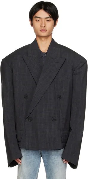 Черный укороченный пиджак Balenciaga