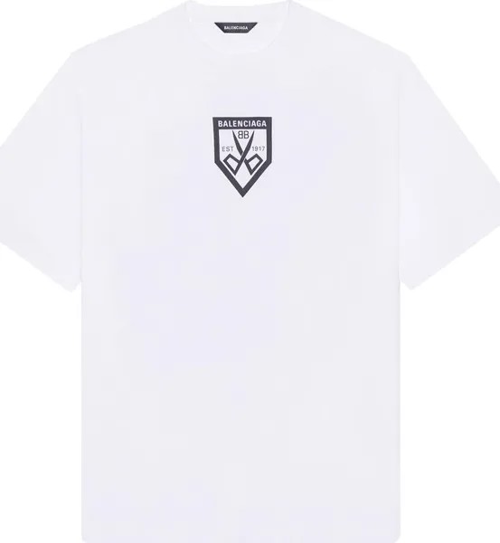 Футболка Balenciaga Scissors Flatground T-Shirt White/Black, черный