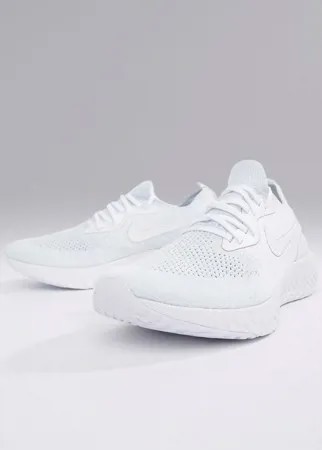 Белые кроссовки Nike Running Epic React Flyknit aq0067-102-Белый