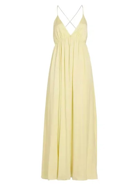 Шелковое платье с открытой спиной Zimmermann, цвет lemon