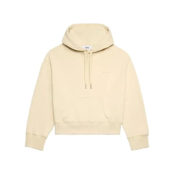 Футболка verwaschener hoodie mit logo ivory ivory Ami Paris, белый