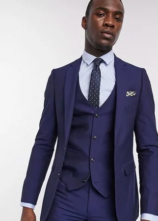 Однотонный приталенный пиджак Harry Brown Tall-Темно-синий