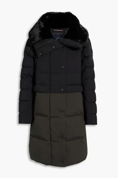 Стеганое пальто Marilou с отделкой из искусственного меха Fusalp, черный
